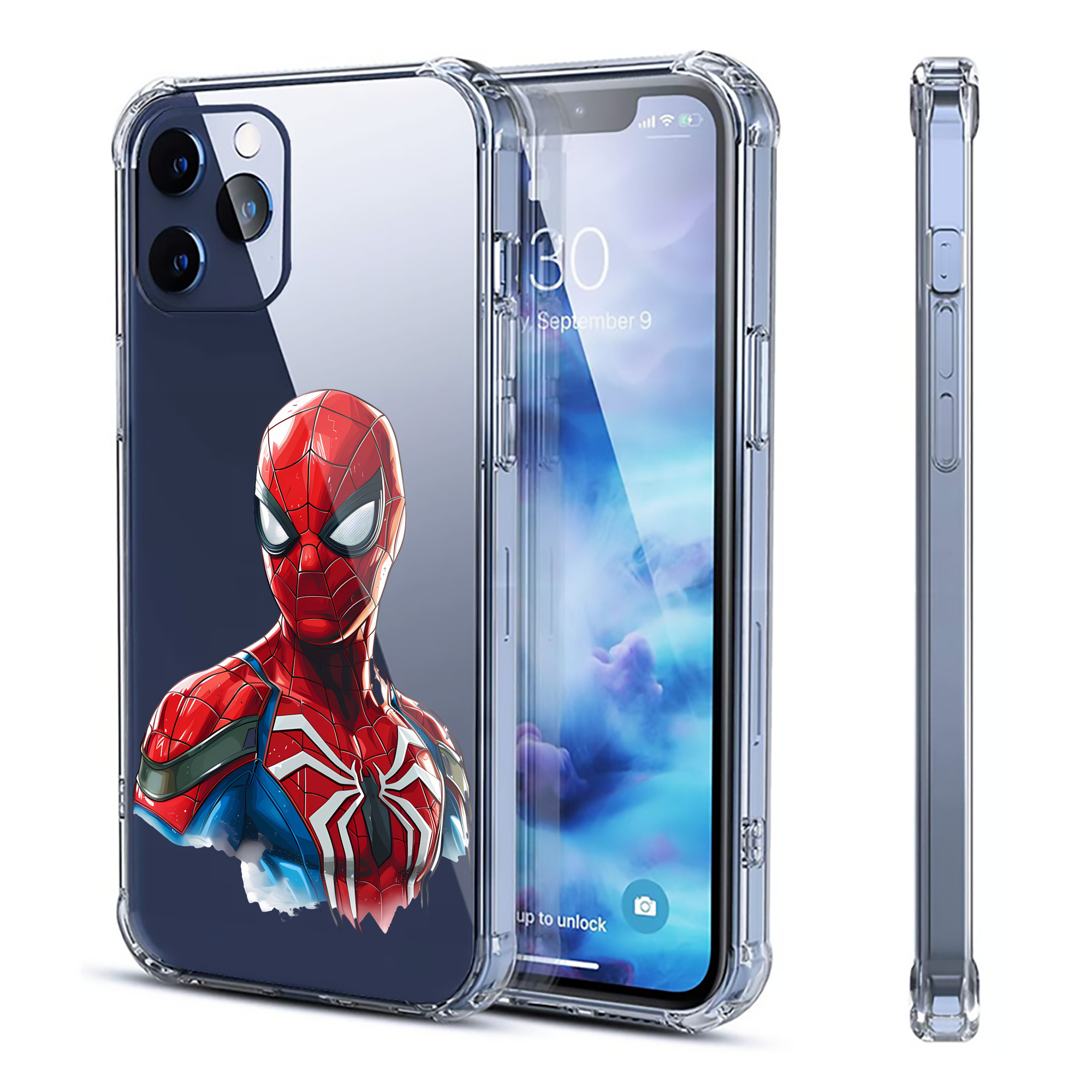 （画像用） Spider Man スパイダーマン 【iPhone 12シリーズ対応】透明スマホケース（クリアソフトケース）